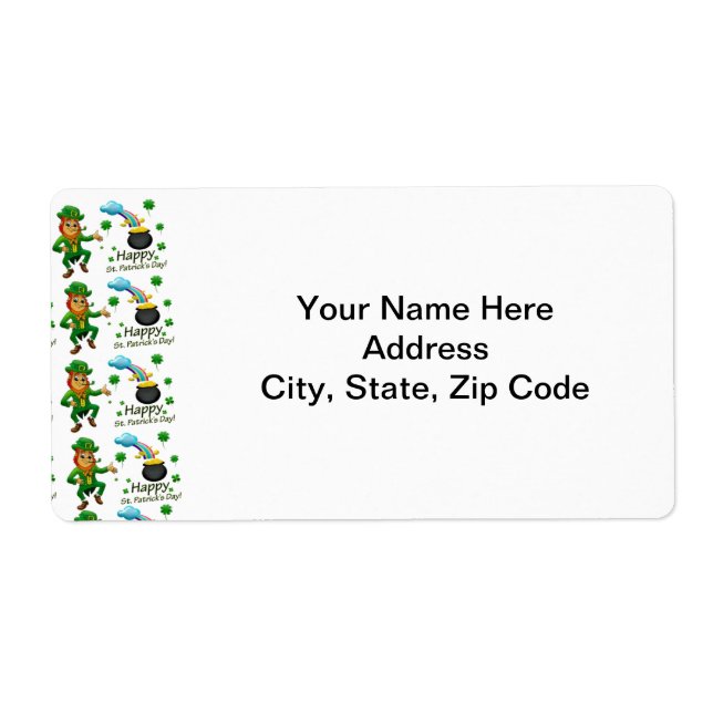 St. Patrick's Day Labels Leprechaun (Front)