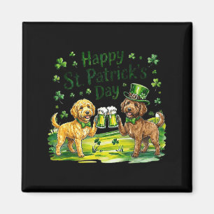 St patrick's day labradoodle dog magnet