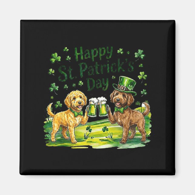 St patrick's day labradoodle dog  magnet (Front)
