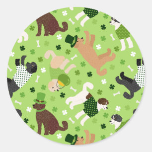 St. Patrick's Day Labradoodle / Goldendoodle Classic Round Sticker