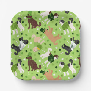 St. Patrick's Day Labradoodle / Goldendoodle Paper Plate