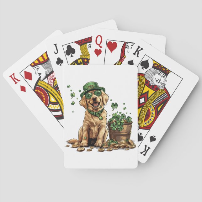 St. Patrick's Day Labrador Retriever Dog Playing Cards (Back)