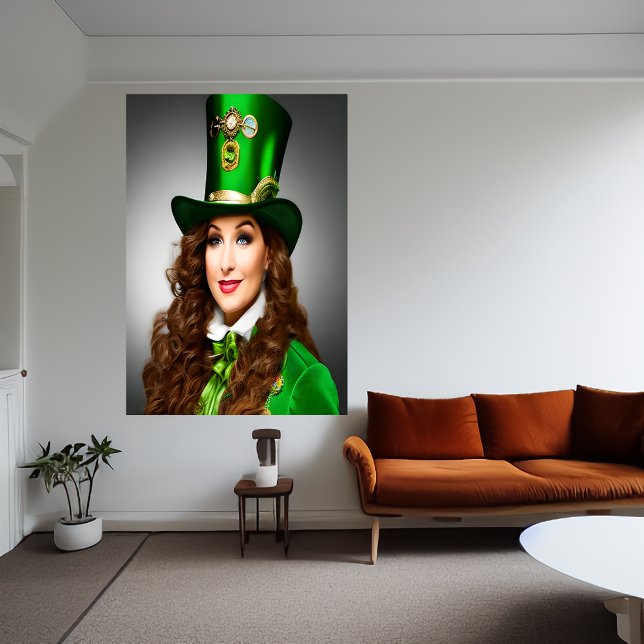 St. Patrick's Day lady brown hair | AI Art  Poster (Creator Uploaded)