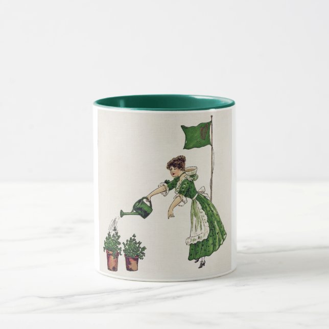 St. Patrick's Day Lady, Vintage Mug (Center)