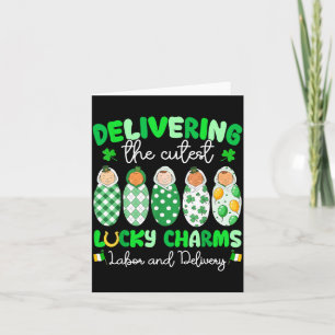 St Patricks Day Ld Nurse Delivering Lucky Charms Card