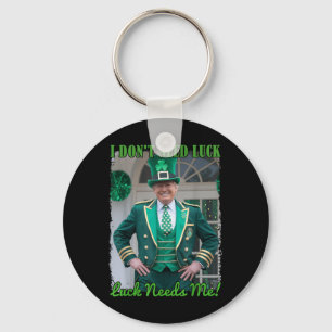 St Patricks Day Leaf Clover Trump Leprechaun Luck Key Ring
