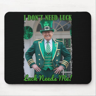 St Patricks Day Leaf Clover Trump Leprechaun Luck Mouse Pad