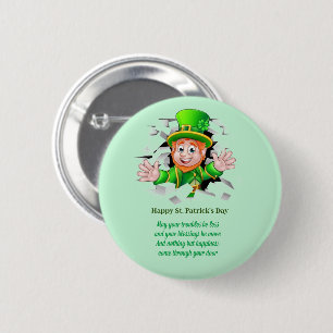 St. Patrick's day leprechaun 6 Cm Round Badge