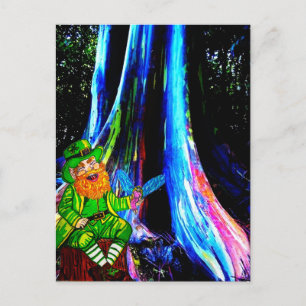 ST. PATRICK'S DAY LEPRECHAUN AND FAIRY HOLIDAY POSTCARD