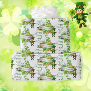 St. Patrick's Day Leprechaun Any Text Message Wrapping Paper