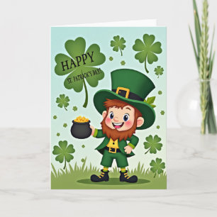 St Patricks Day Leprechaun Art Card