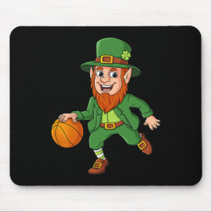 St Patricks Day Leprechaun Basketball Lucky Boys G Mouse Pad