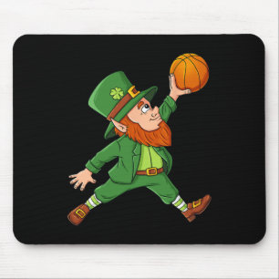 St Patricks Day Leprechaun Basketball Lucky Boys G Mouse Pad