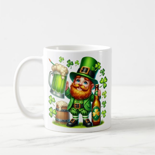 St. Patrick's Day Leprechaun Beer Design-65218 Coffee Mug (Left)