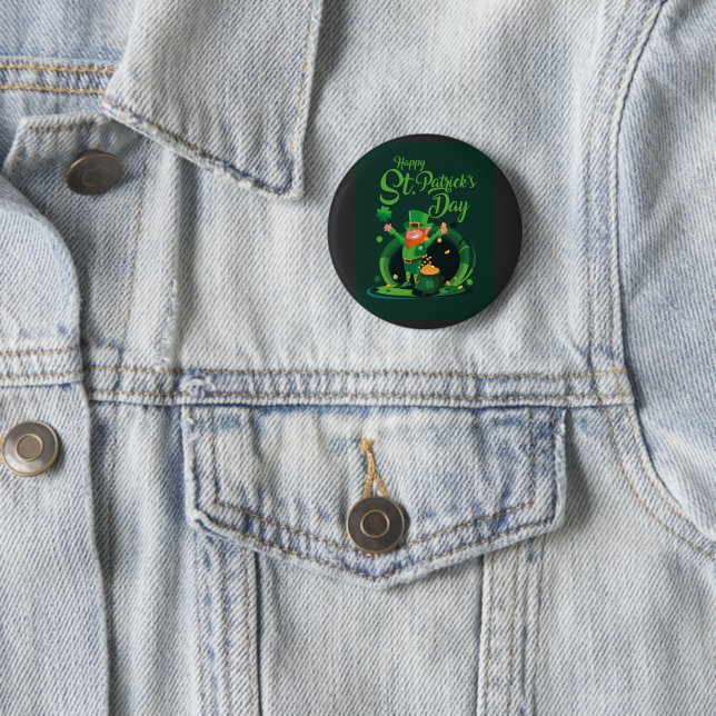 St. Patrick's Day Leprechaun button (In Situ)