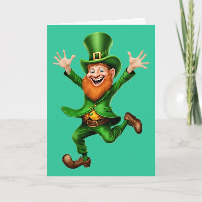 st. patrick's day leprechaun  card (Front)