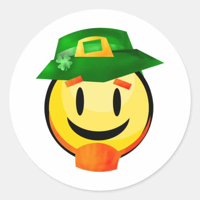 St. Patrick's Day Leprechaun Classic Round Sticker (Front)