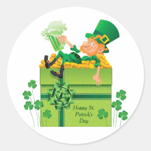 St. Patrick's Day Leprechaun Classic Round Sticker