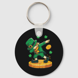 St Patricks Day Leprechaun Dab Coin Boys Kids Teen Key Ring