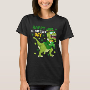 St Patricks Day Leprechaun Dinosaur Dino Happy St T-Shirt