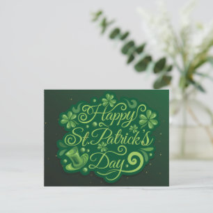 St. Patrick's Day Leprechaun Hat Shamrocks Irish Holiday Card