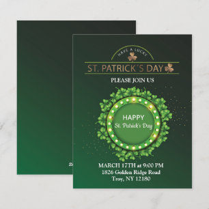 St. Patrick's Day Leprechaun Hat Shamrocks Irish Holiday Card