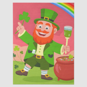 St. Patrick's Day Leprechaun Illustration  Tissue Paper