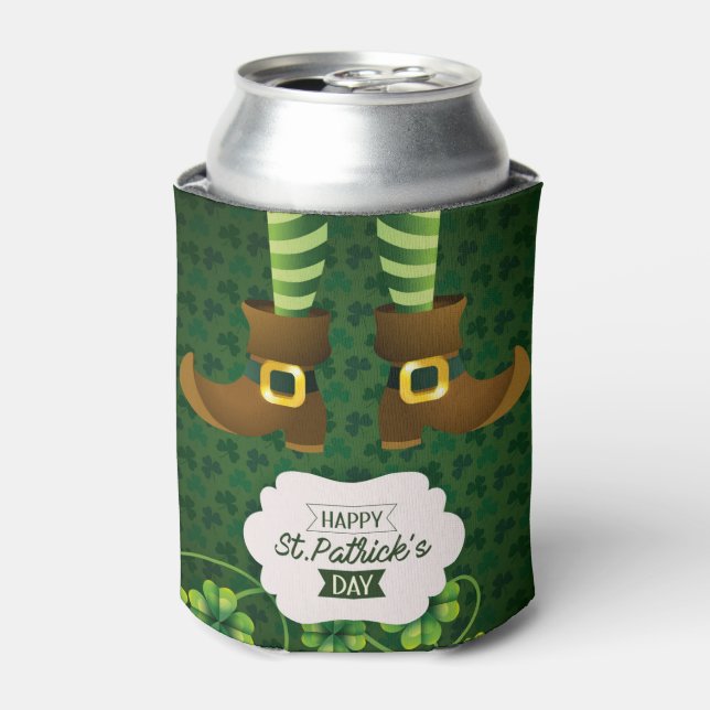 St. Patrick's Day Leprechaun Legs Can Cooler (Can Front)