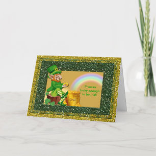 St. Patrick's Day Leprechaun Lucky Card