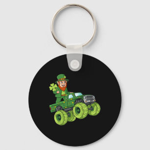 St Patricks Day Leprechaun Monster Truck Lucky Boy Key Ring