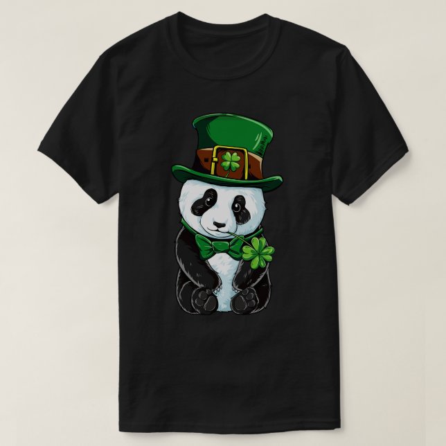 St Patricks Day Leprechaun Panda Cute Irish Gift T-Shirt (Design Front)