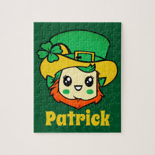 St Patricks Day Leprechaun Personalised Kids Jigsaw Puzzle
