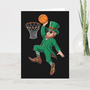 St. Patricks Day Leprechaun Playing Sketll Player Card