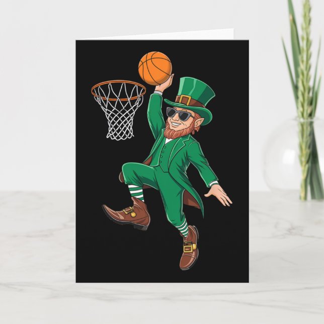 St. Patricks Day Leprechaun Playing Sketll Player  Card (Front)