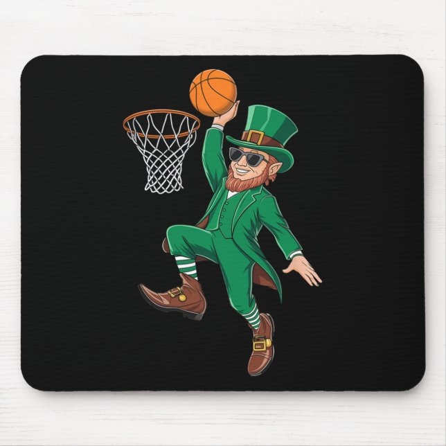 St. Patricks Day Leprechaun Playing Sketll Player  Mouse Pad (Front)