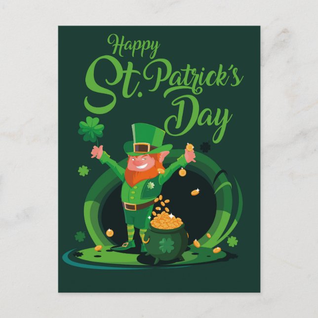 St. Patrick's Day Leprechaun postcard (Front)