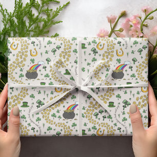 St. Patrick's Day Leprechaun Pot of Gold Wrapping Paper