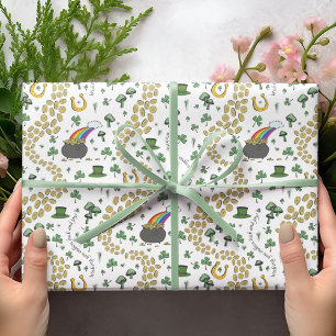 St. Patrick's Day Leprechaun Pot of Gold Wrapping Paper