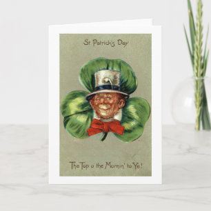 St Patrick's Day Leprechaun Repro Vintage 1908 Card