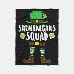St Patricks Day Leprechaun Shenanigans Squad Men W Fleece Blanket