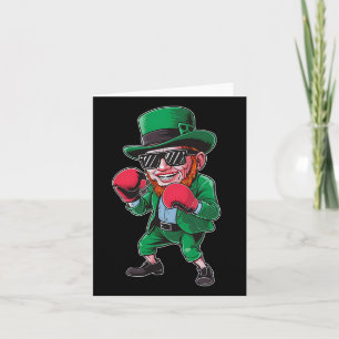 St Patricks Day Leprechaun Showing Boxing Skills M Card