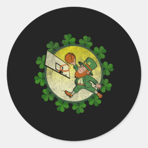 St Patricks Day Leprechaun Sketll Lucky Classic Round Sticker