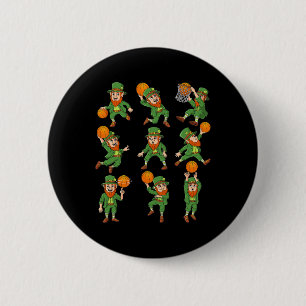 St Patricks Day Leprechaun Sketll Player Boys Girl 6 Cm Round Badge