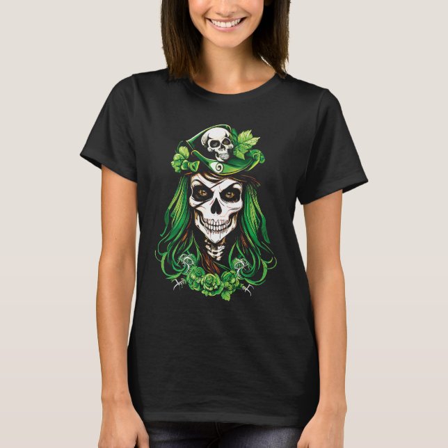 St Patrick's Day Leprechaun Skull Woman T-Shirt (Front)