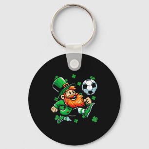 St Patricks Day Leprechaun Soccer Saint Paddys Foo Key Ring