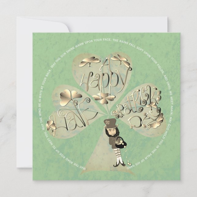 St. Patrick's Day Leprechaun Thank You Card (Front)