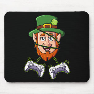 St Patricks Day Leprechaun Video Game Controllers Mouse Pad