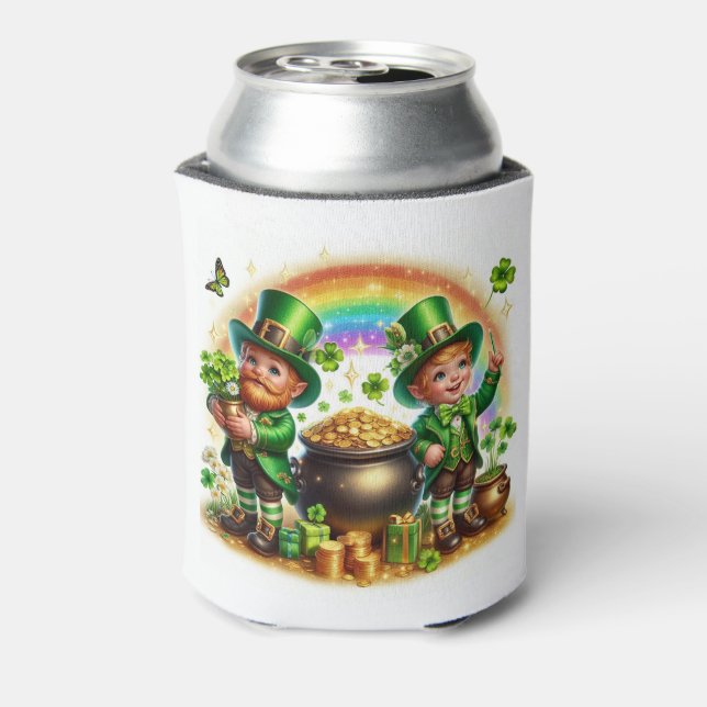St. Patrick's Day Leprechauns Can Cooler (Can Back)