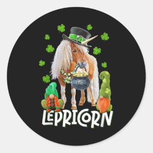St. Patricks Day LEPRICORN Unicorn Horse Lover Sha Classic Round Sticker