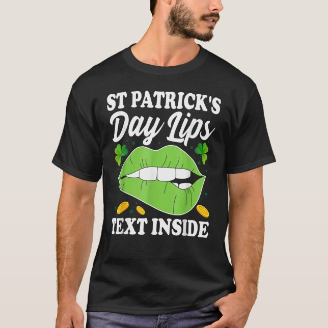 St Patricks Day Lips Shamrock St Patrick's Day T-Shirt (Front)